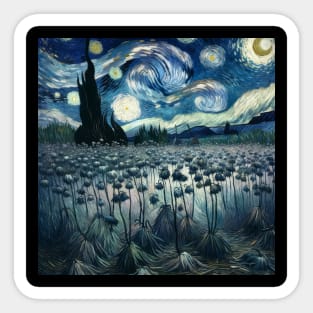 Enchanted Flower Garden Night: Flax Starry Floral Sticker